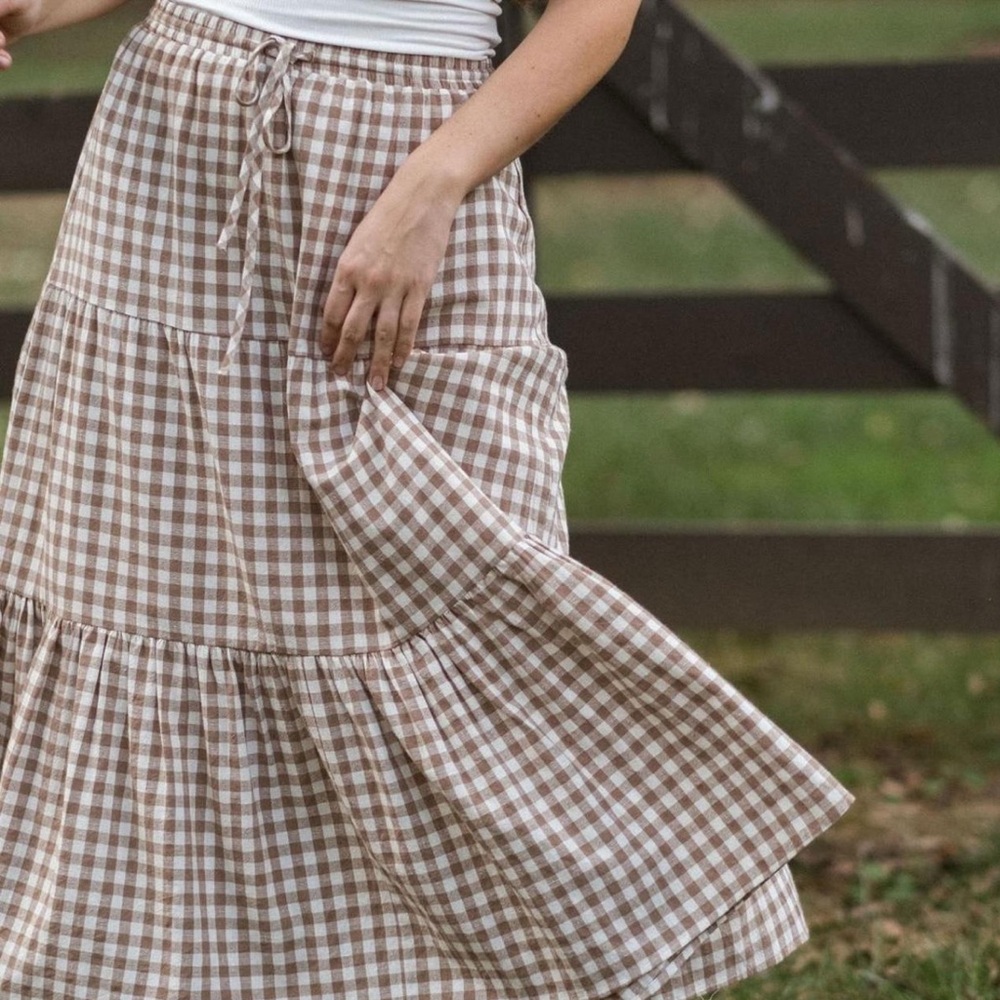 ISO Neuflora Gingham Charleston skirt